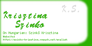krisztina szinko business card